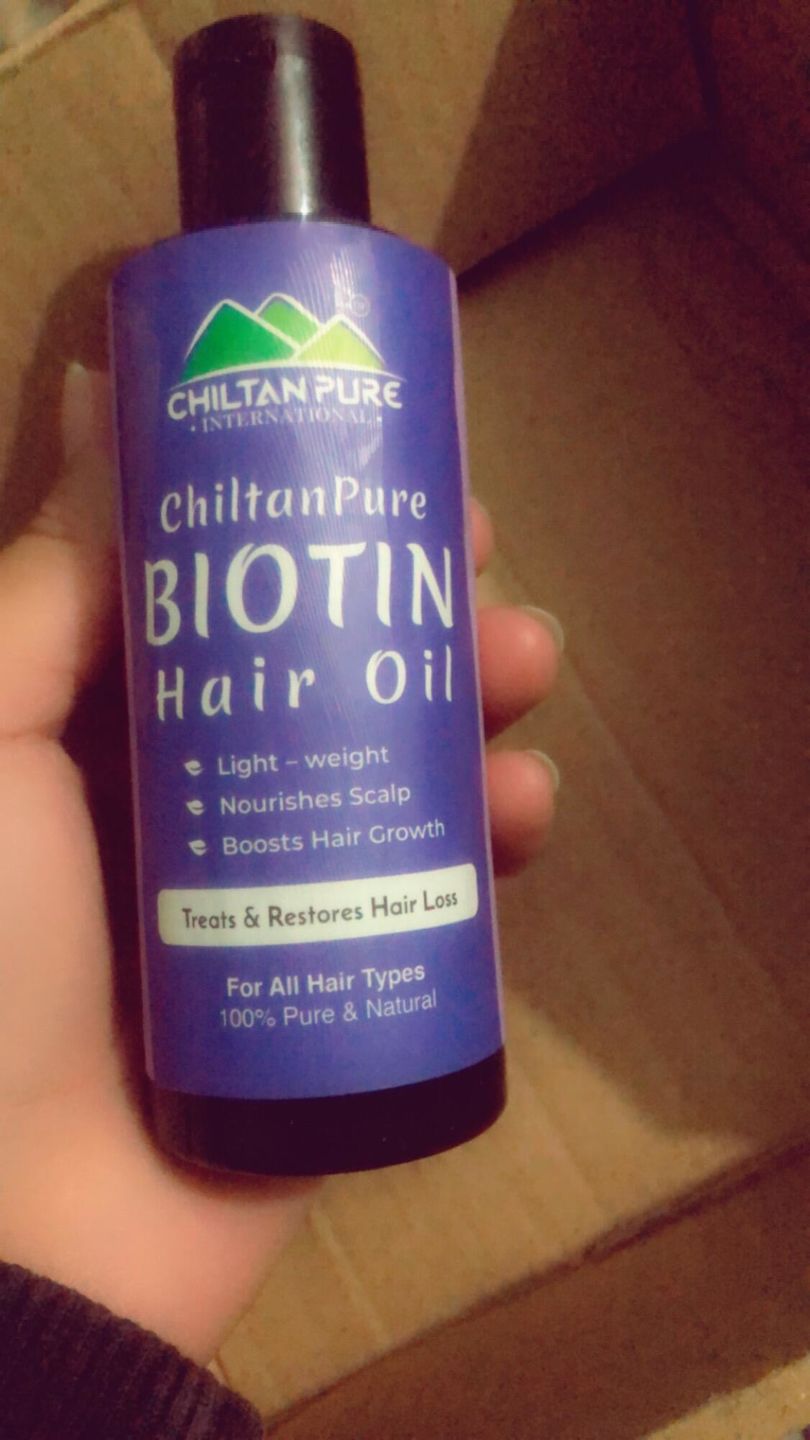 Customer photo review of Biotin Hair Oil – Boosts Hair Growth, Deep Hair Treatment, Anti-Dandruff, Makes Hair Smooth & Shiny 120ml
