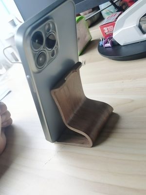 Customer photo review of Scandi Style Wooden iPhone Stand for Desk