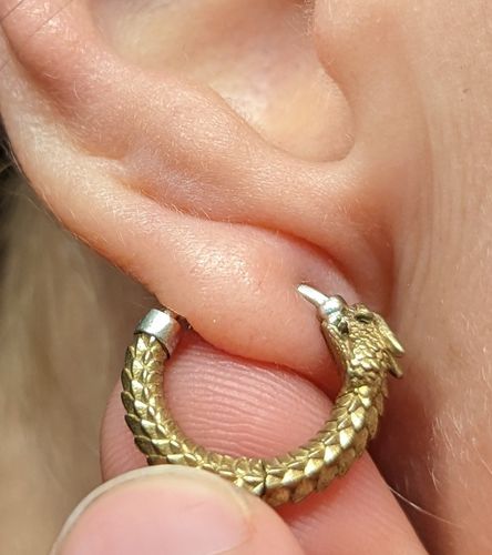 Customer photo review of Ouroboros Earrings