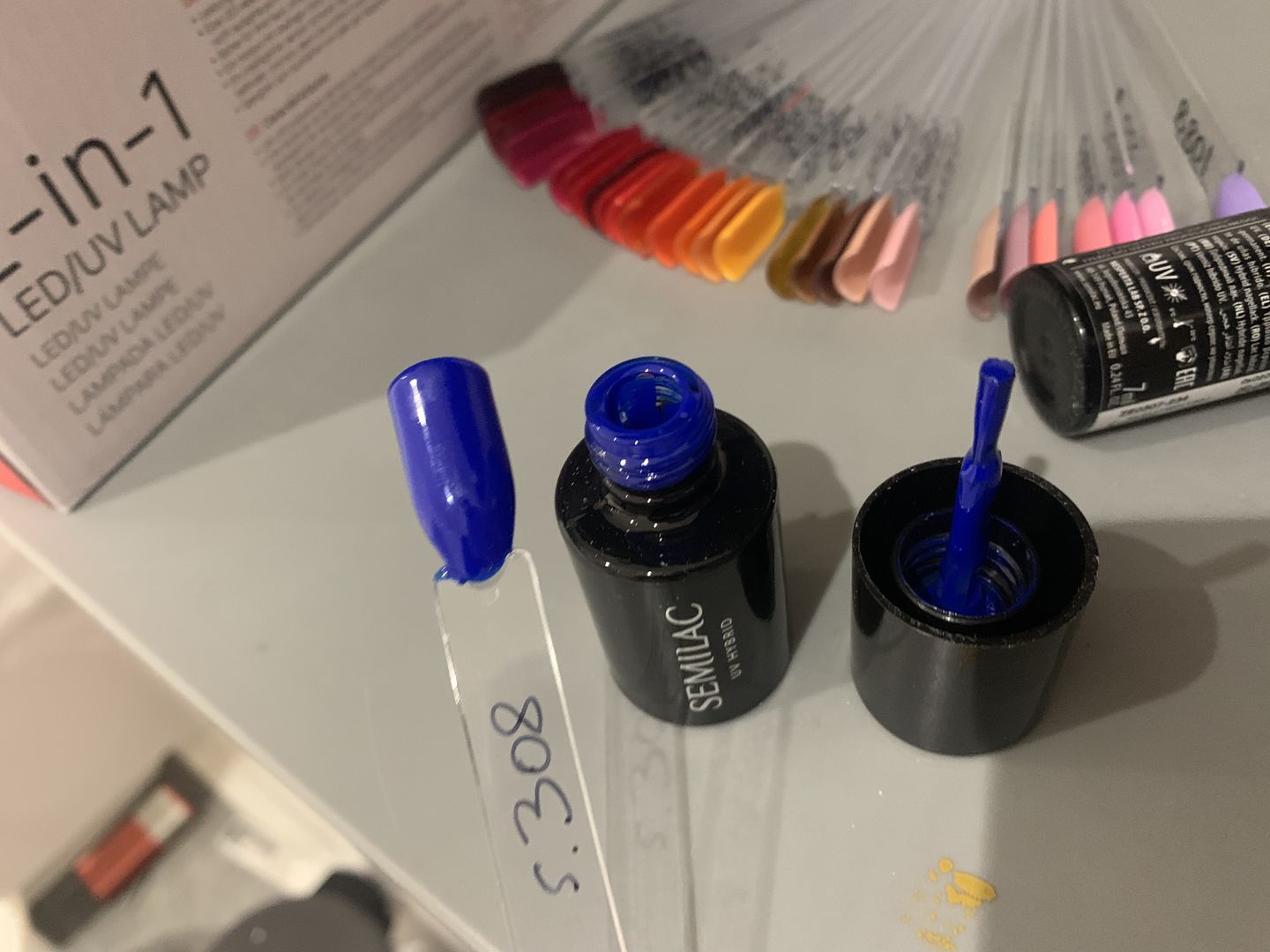 Customer photo review of Semilac 308 Festive Blue UV Gel Polish 7ml