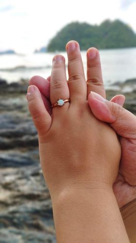 Customer photo review of 1ct Solitaire Opal Engagement Ring