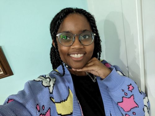 Customer photo review of Cropped Sleepy Sailor Cardigan