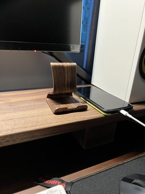 Customer photo review of Scandi Style Wooden iPhone Stand for Desk