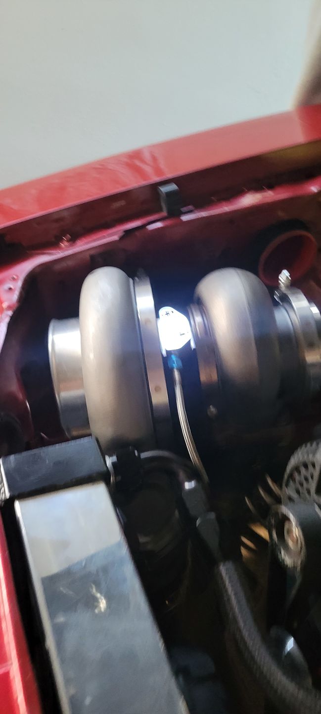Customer photo review of T4 / S400 / GT55 Turbo Low-Pro Oil Feed Flange 21-10010