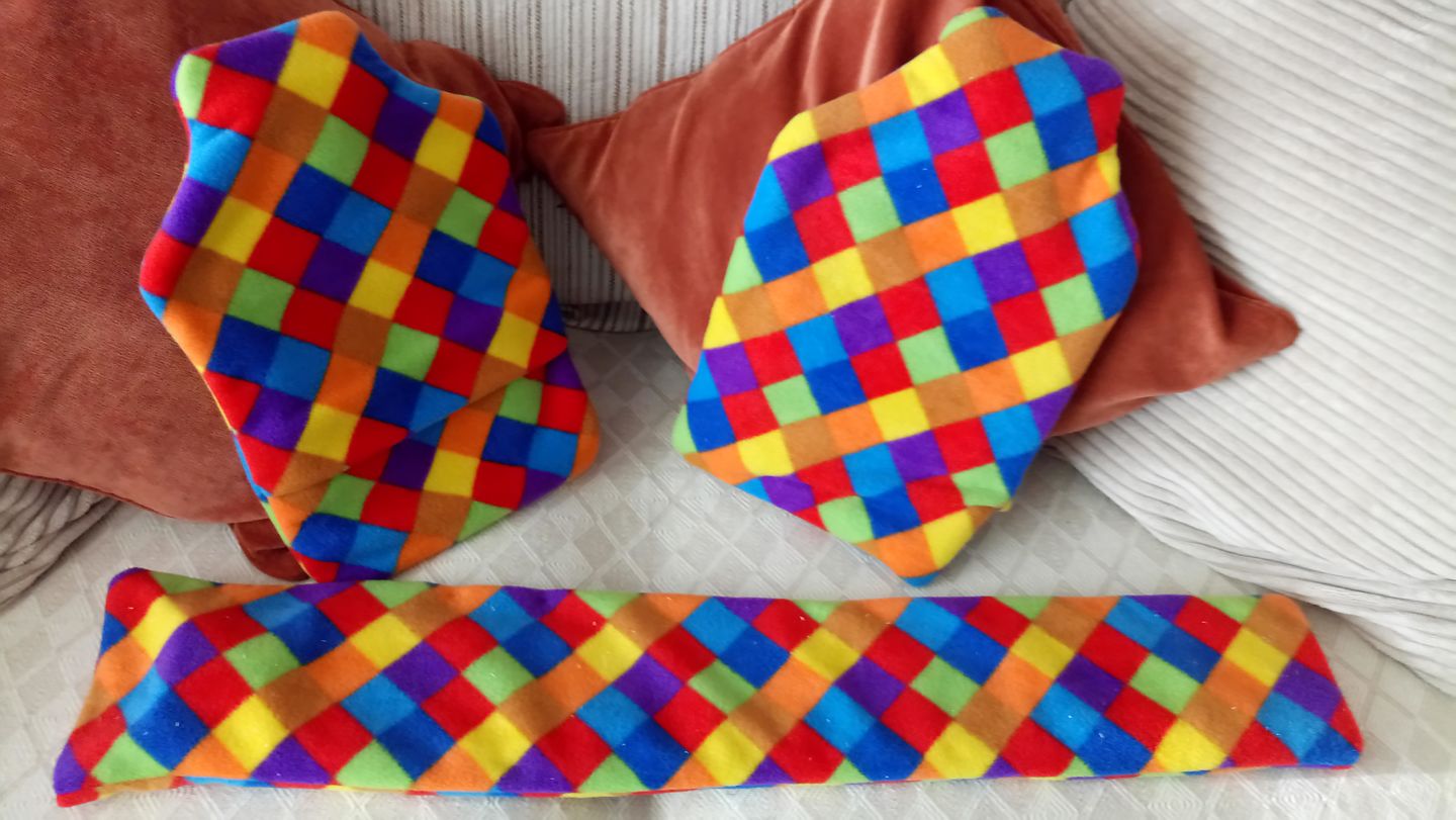 Customer photo review of Multicoloured Squares Anti Pill Polar Fleece Fabric