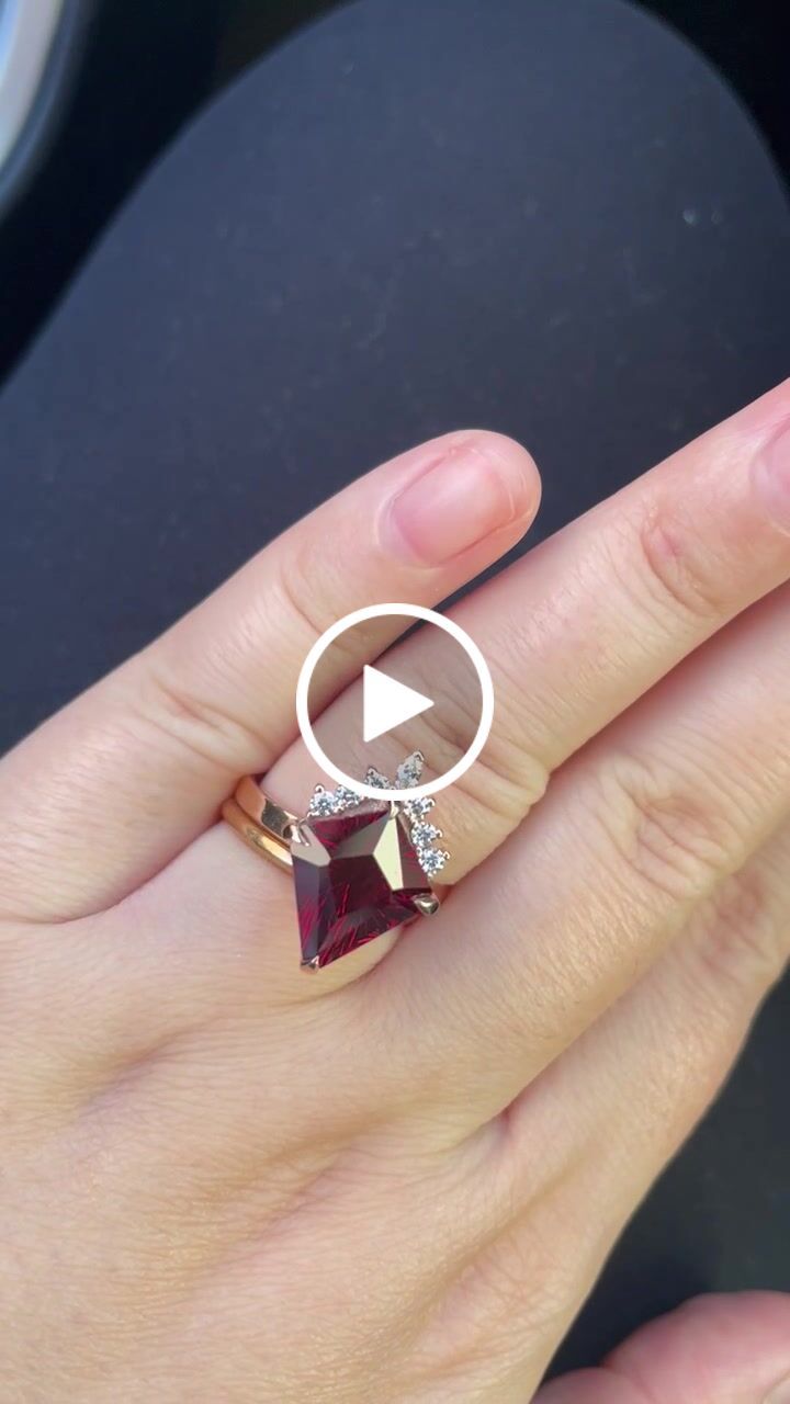Customer video review of Custom Listing for Rita - Garnet Solitaire Prong Set Ring