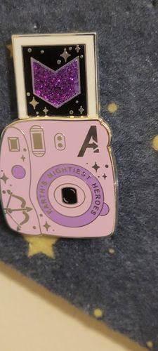 Customer photo review of Greatest Archer Polaroid Camera Pin