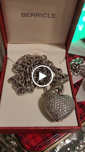 Customer video review of Heart CZ Toggle Charm Bracelet in Silver-Tone