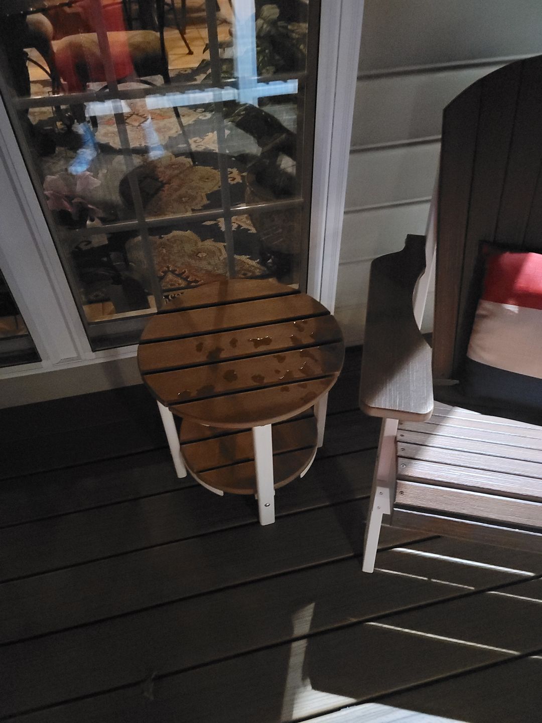 Customer photo review of DuraWeather Poly® 18" Round Two Tier End Table