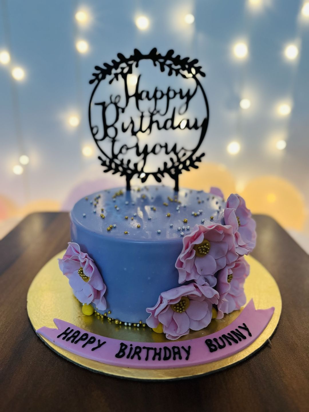 Customer photo review of Floral Purple Cake