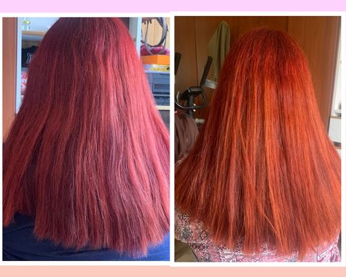Reseña con foto de un cliente sobre Pack 2 Hennas Jamila Hair -  Cobrizo Natural y Duradero  👩🏼‍🦰