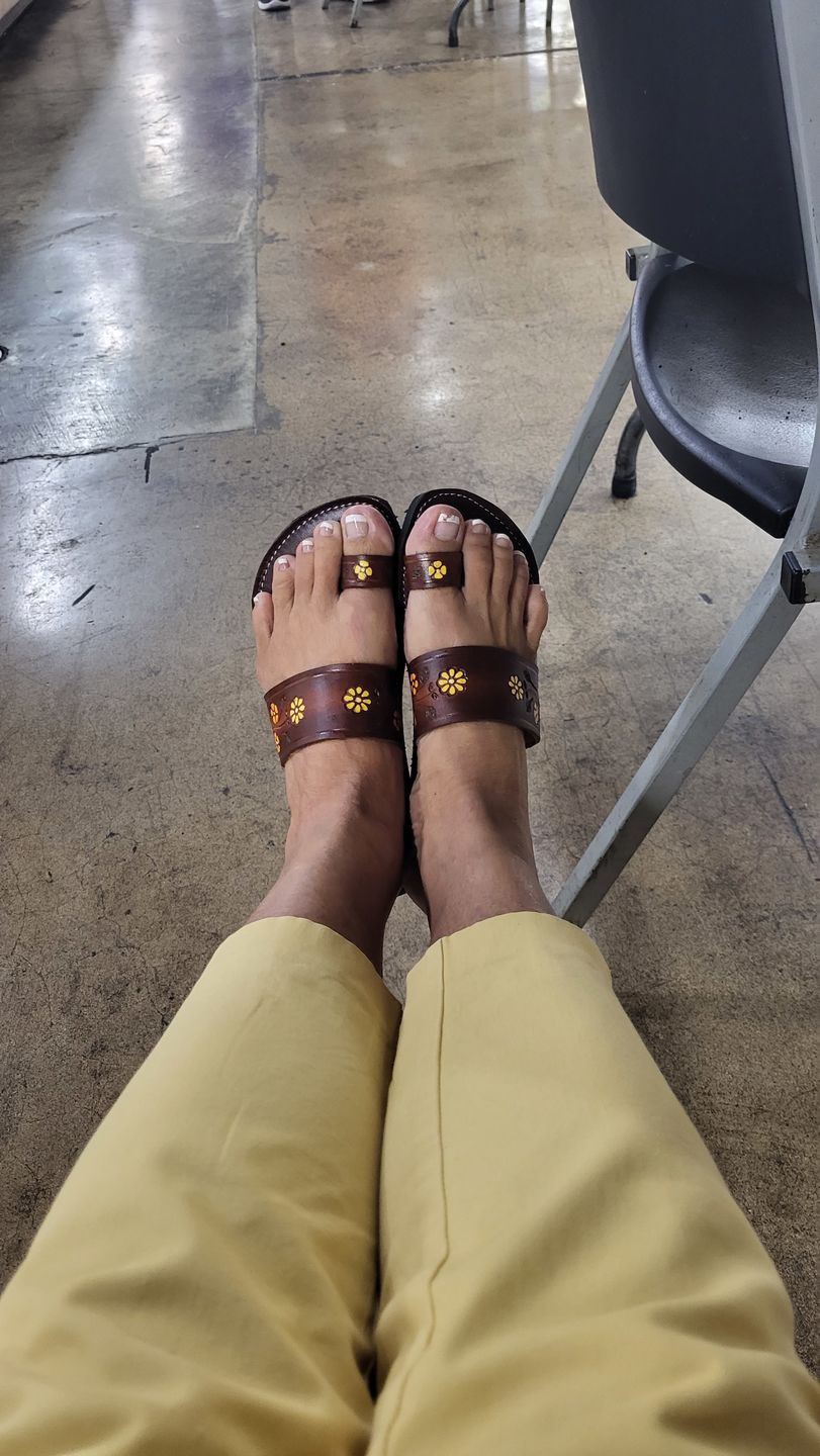 Customer photo review of Boho Flower Power Sandals
