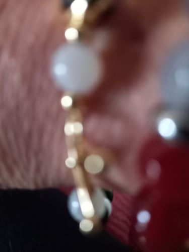 Customer photo review of Bracelet anti-douleur en malachite et pierre de lune | Or fin