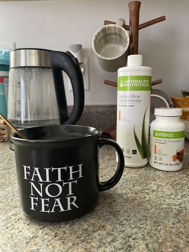 Customer photo review of Faith Not Fear - 15oz. Earthtones Ceramic Mug