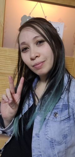 Customer photo review of Temporary Hair Color Gel - Ocean