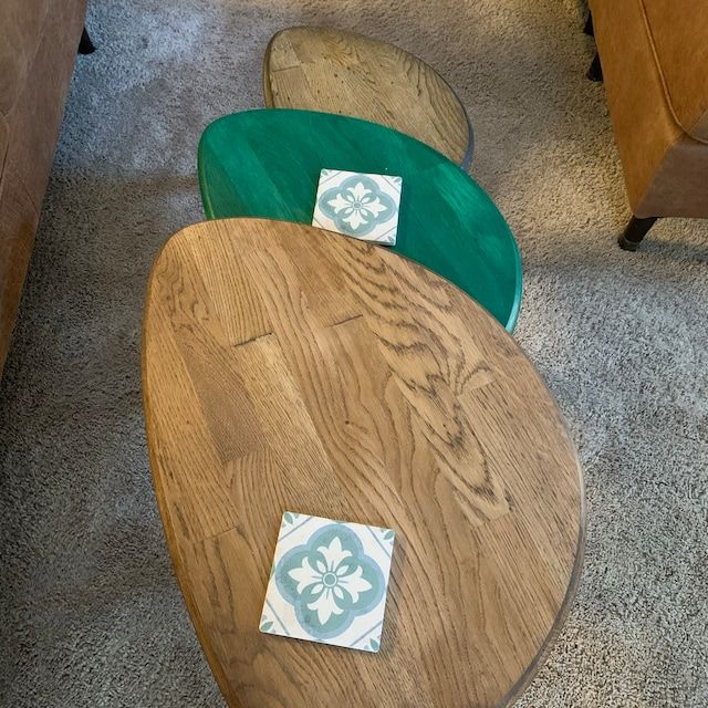 Customer photo review of Ercol Style Solid Oak Set of Three Nesting Table
