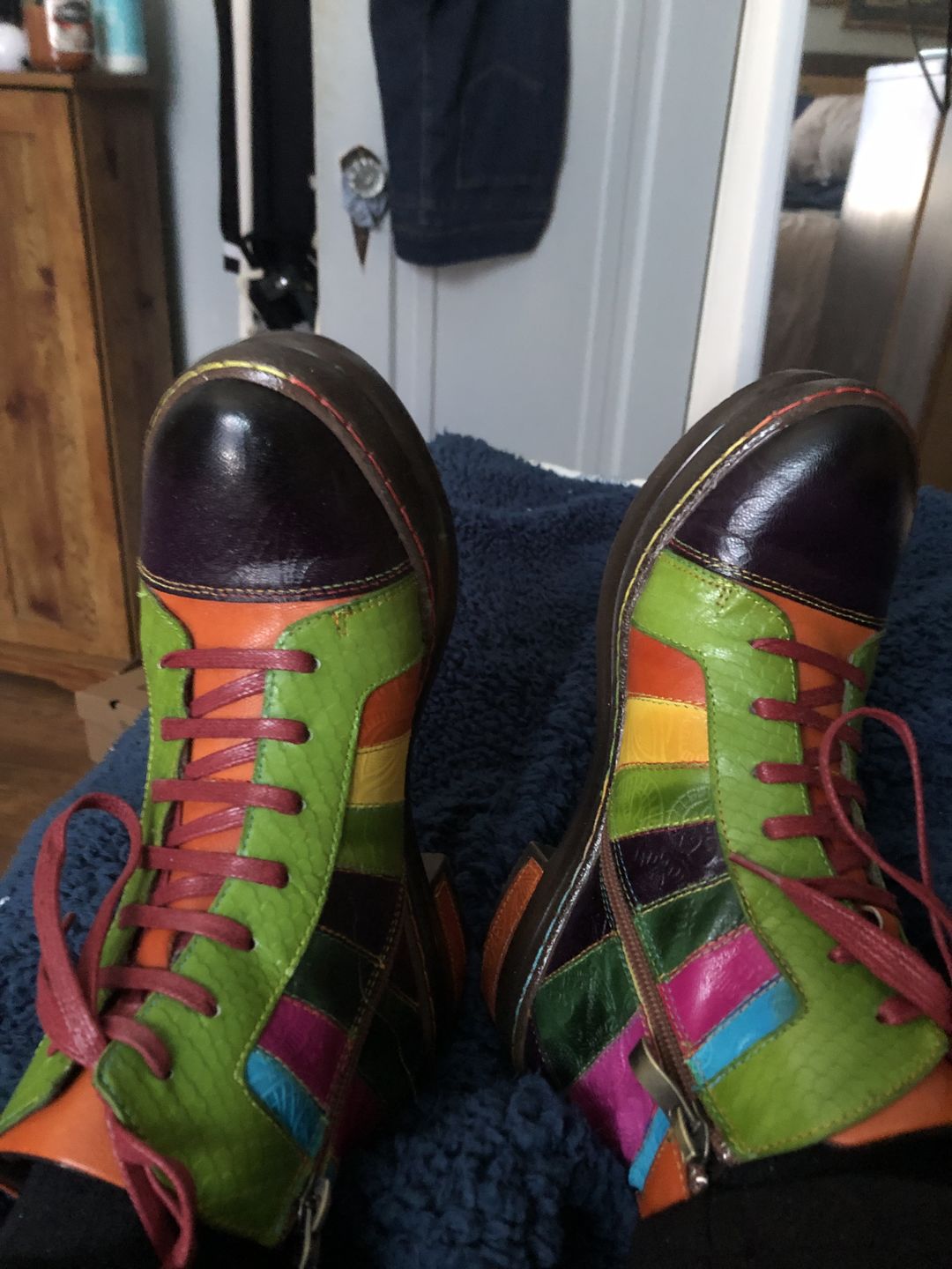Customer photo review of Vintage Handmade Printed Colorful Sandals