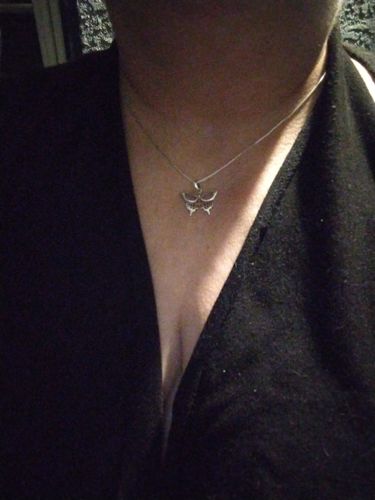 Customer photo review of Just Love Skulls Silver Necklace