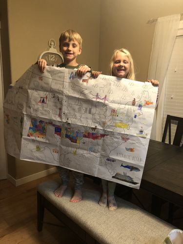 Customer photo review of USA Map Coloring Sheet