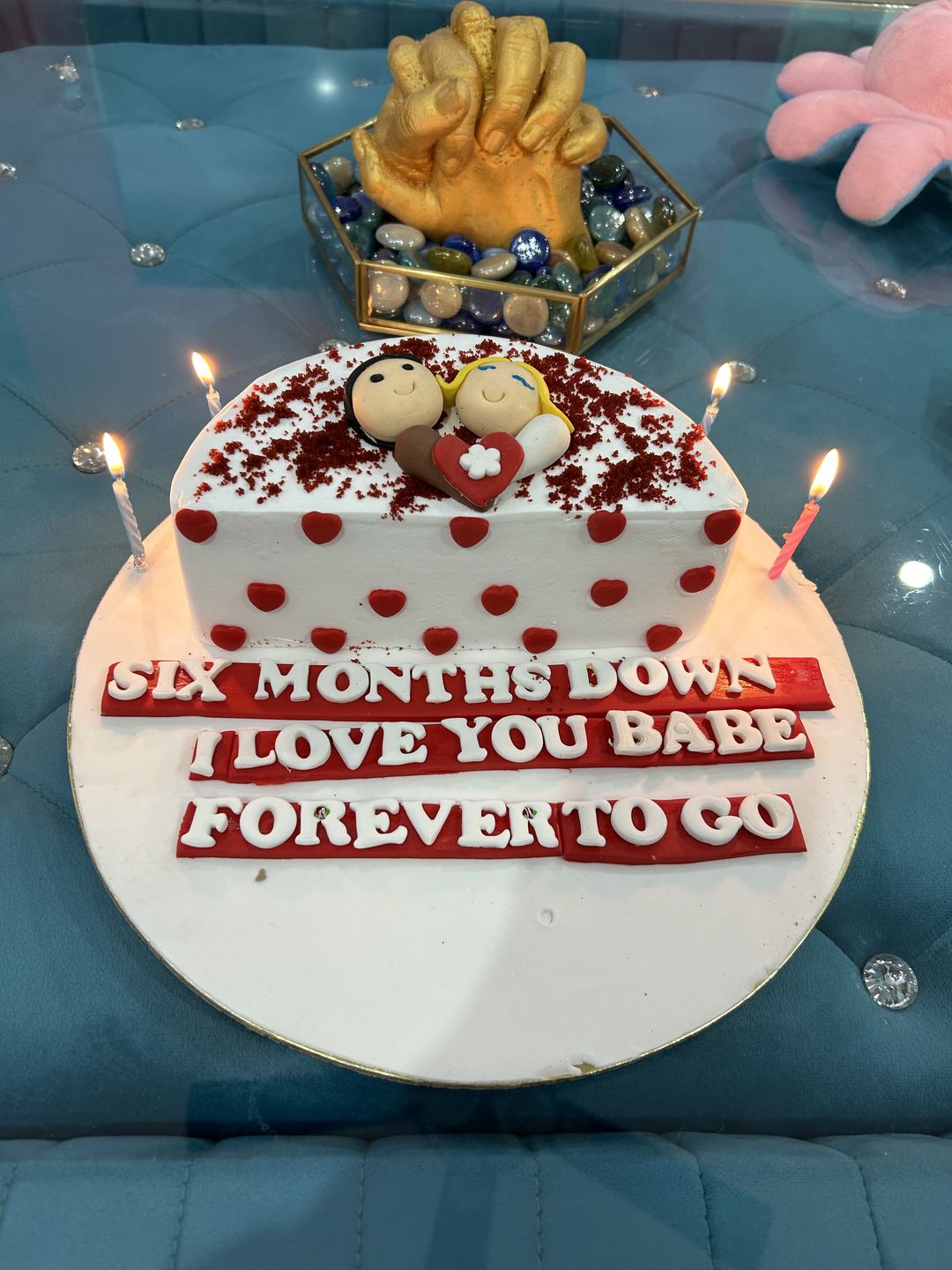Customer photo review of 6 Months Anniversary Design Cake