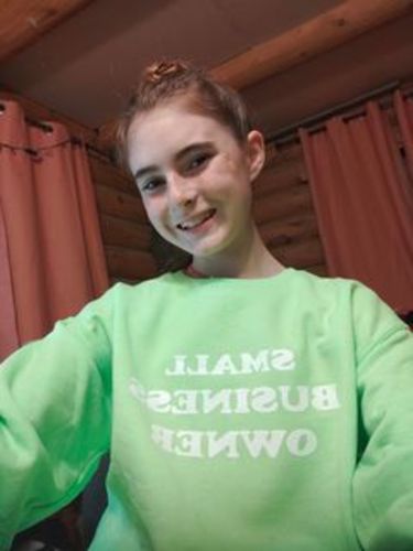 Customer photo review of SMALL & MEDIUM Small Business Owner Crewneck