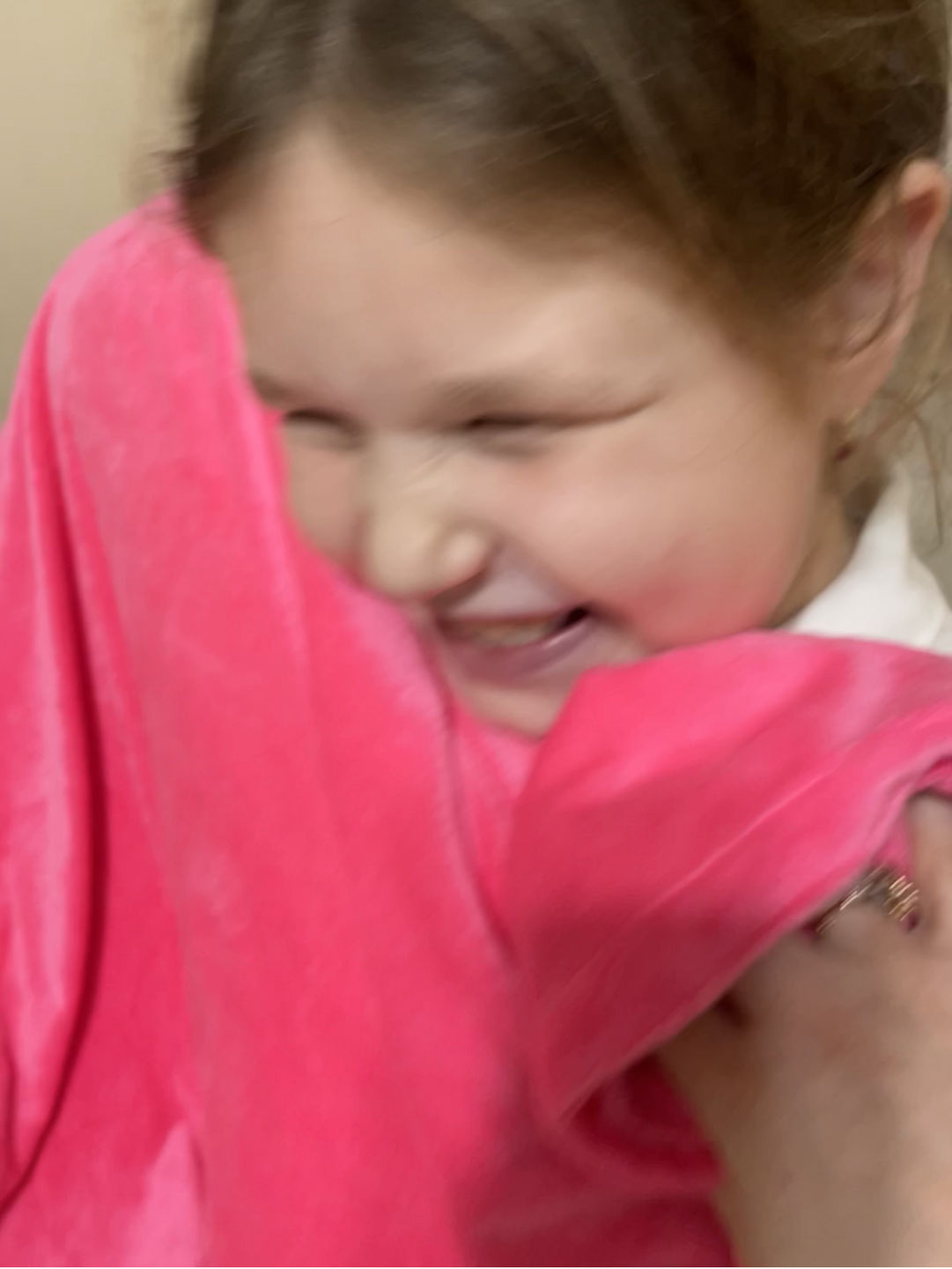 Customer photo review of BiggerBee Throw Blanket ~ Neon Hot Pink