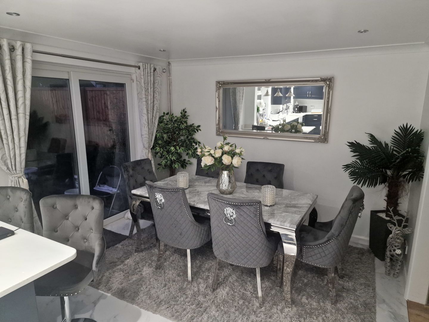 Customer photo review of Vienna Marble Dining Table With Rose Knocker Chairs
