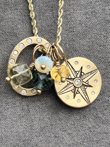 Customer photo review of Ornate Compass Round Charm