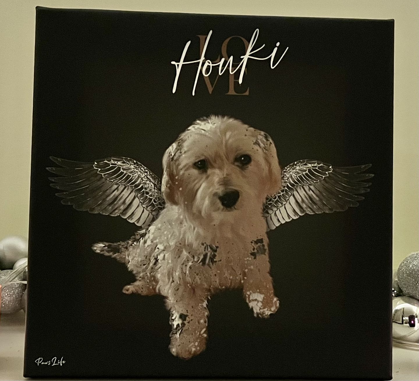 Customer photo review of Personalisiertes Portrait - Silberner Engel Stil