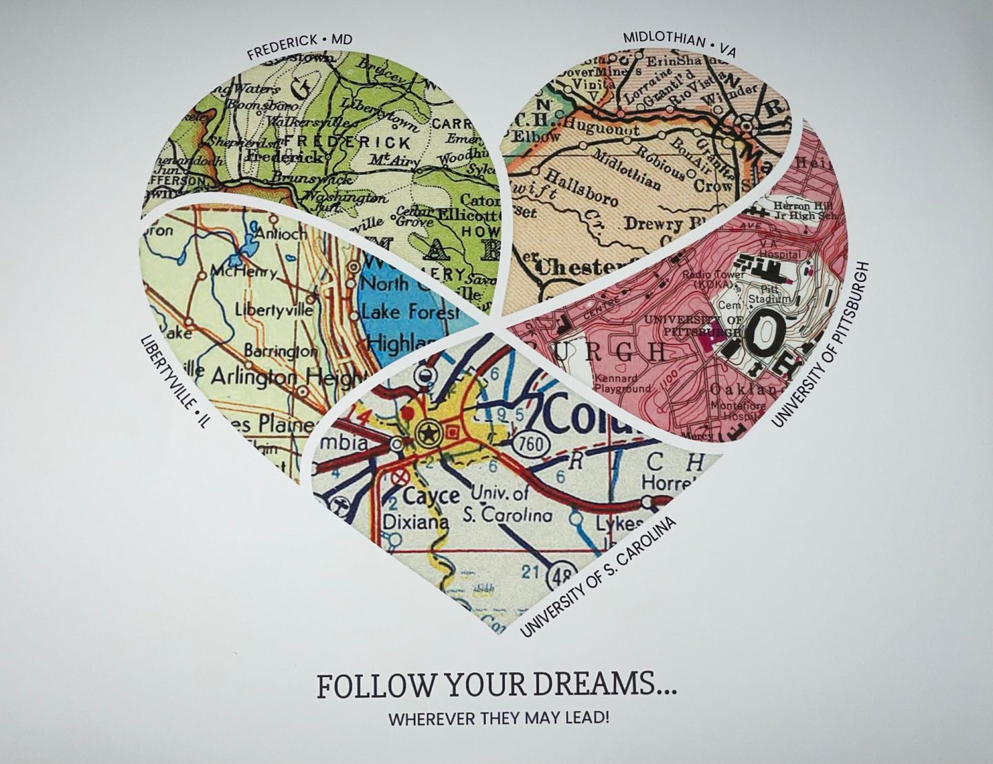 Customer photo review of Personalized Heart Map Print
