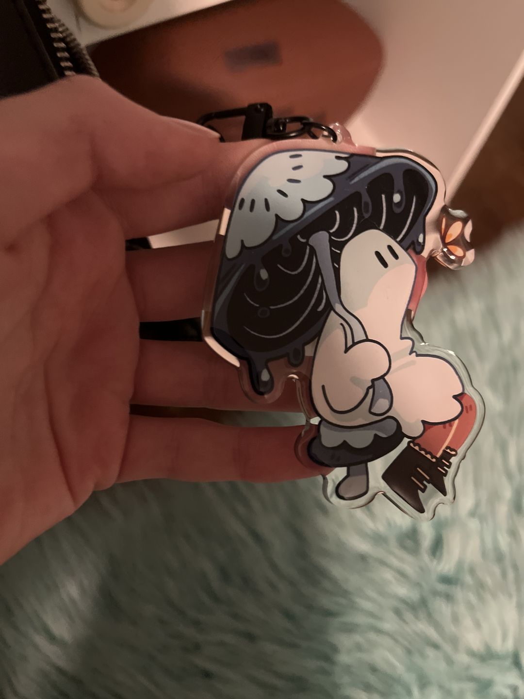 Customer photo review of Mushroom Ghost Keychains