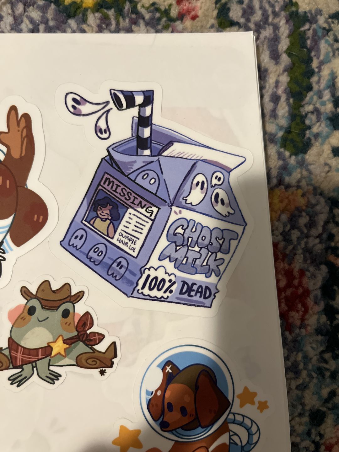 Customer photo review of Milk Carton Stickers!