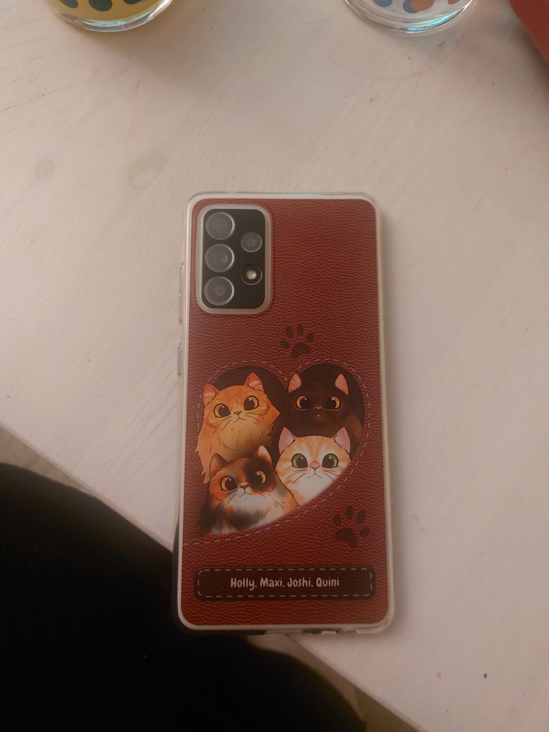Customer photo review of Katzenherz Lederoptik  - Individuelle Handyhülle