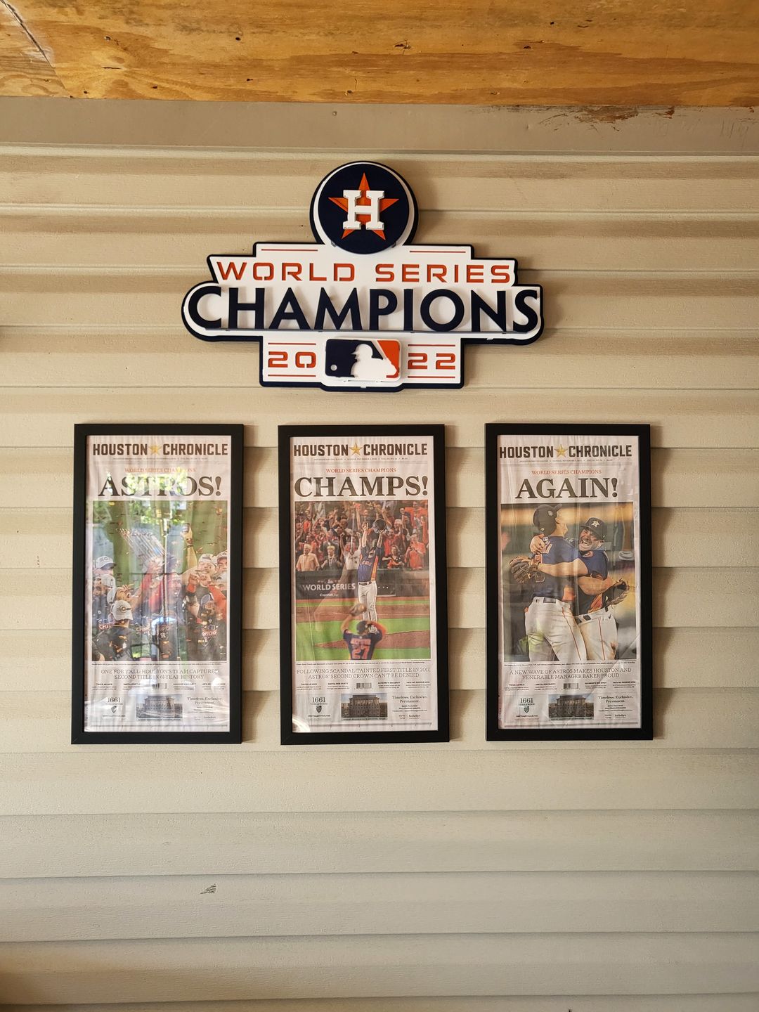Customer photo review of Houston Astros World Series 2022 3D Metal Wall Art