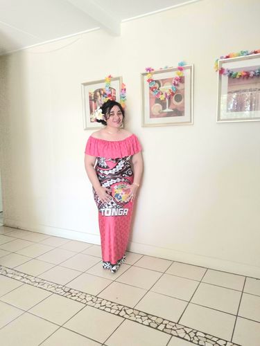 Customer photo review of Tonga Combo Dress And Shirt Polynesian Tattoo LT6