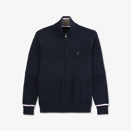 Customer photo review of Cardigan jeu de maille zippé bleu marine