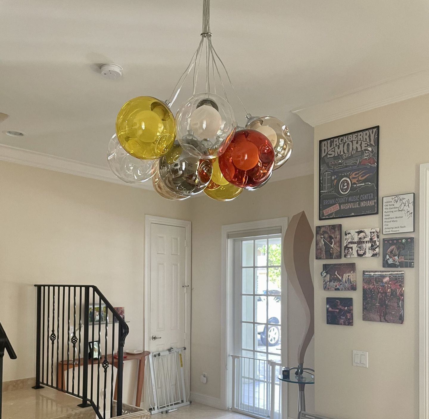 Customer photo review of Unique Multi-Color Globe Cluster Chandelier