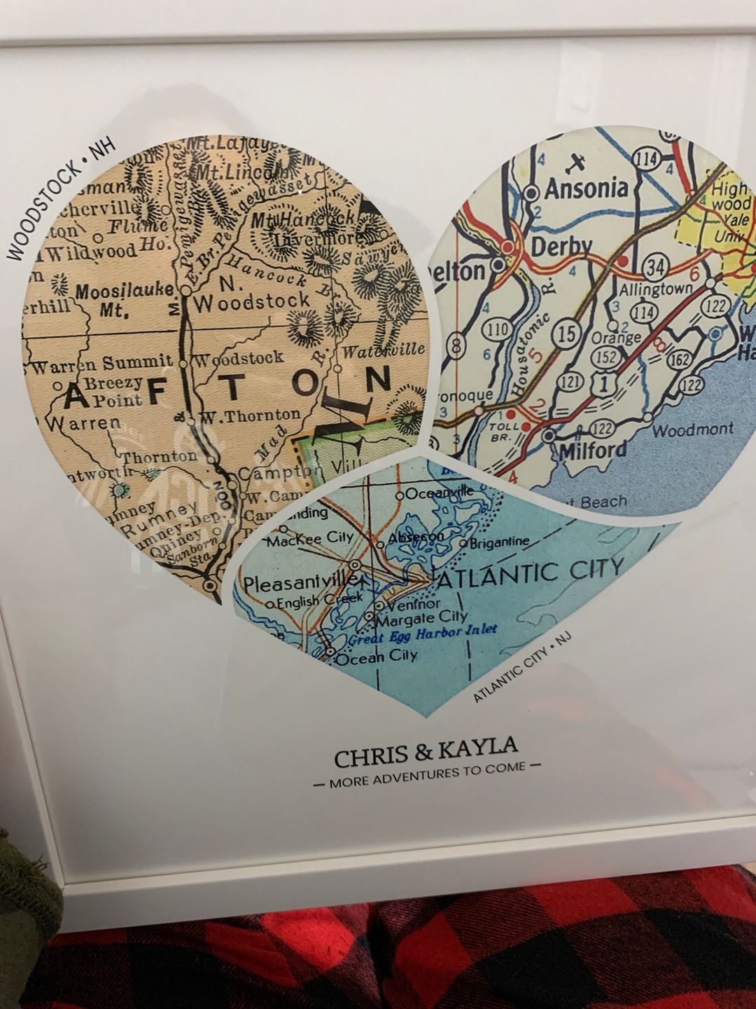 Customer photo review of Personalized Heart Map Print