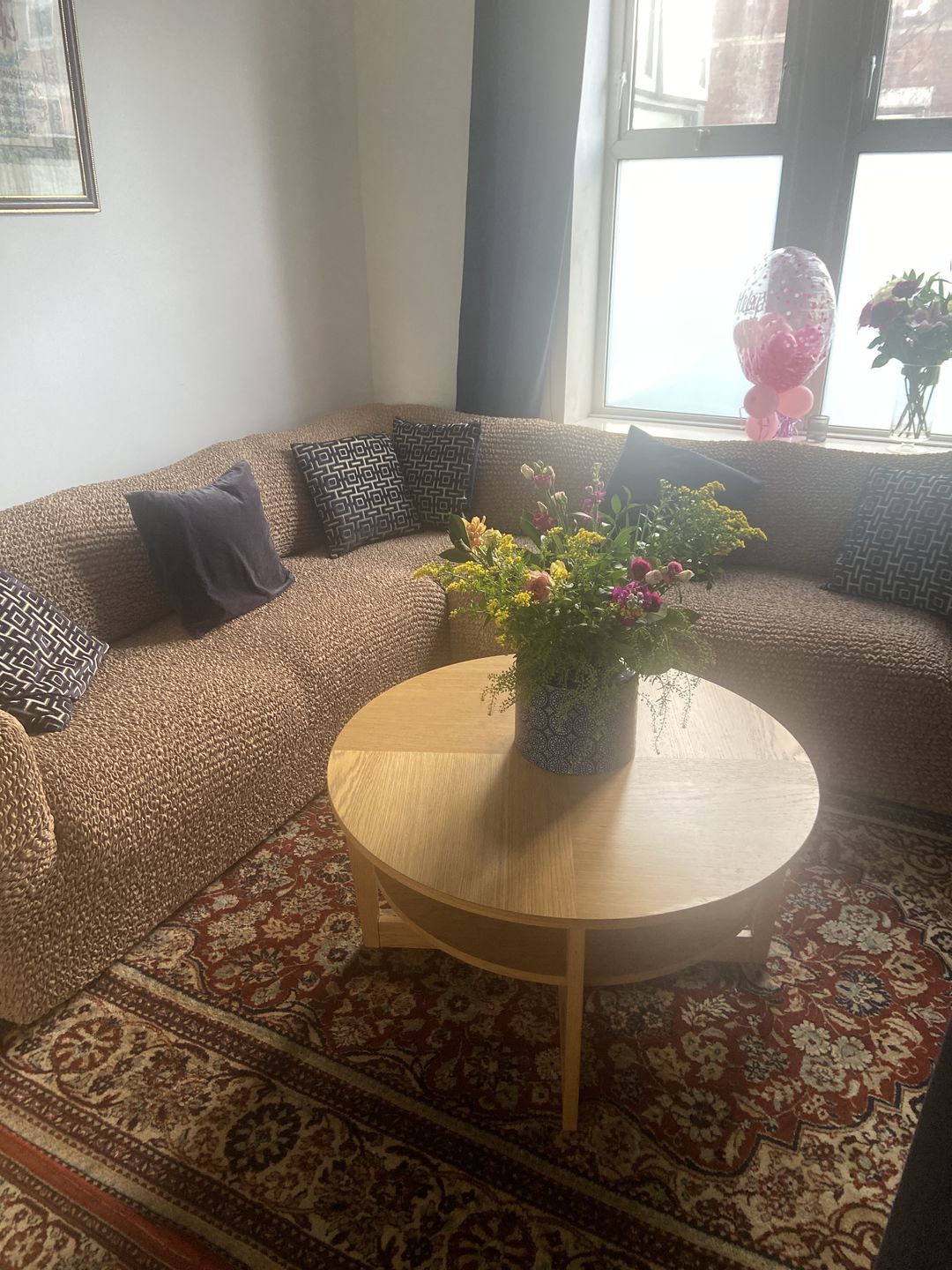 Customer photo review of Corner Sofa Cover - Latte, Microfibra
