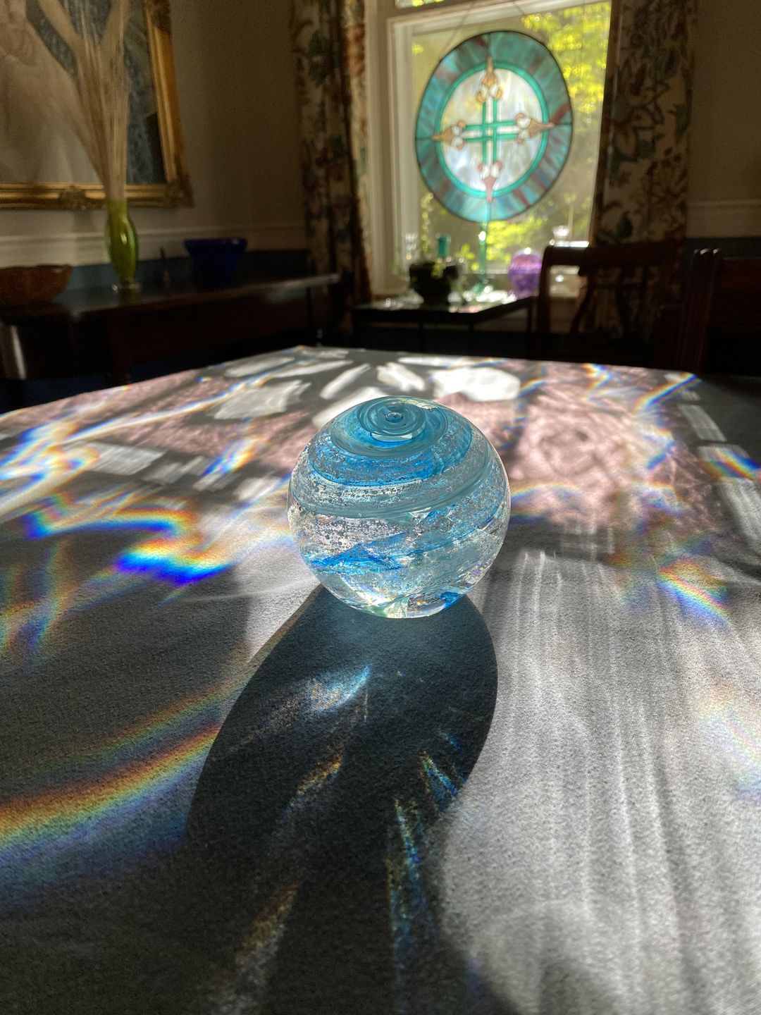 Customer photo review of Tranquil Swirl Paperweight with Cremation Ash