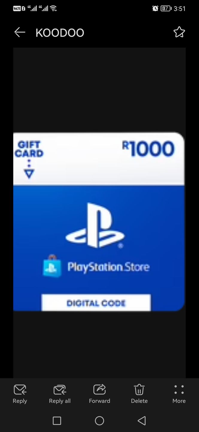 Customer photo review of PSN R1000 Voucher. Digital code will be emailed