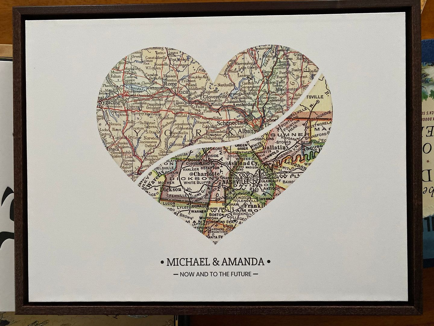 Customer photo review of Personalized Heart Map Print