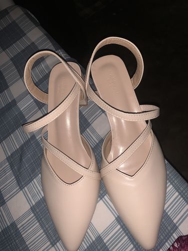 Customer photo review of Rhys Strap Slingback Heels