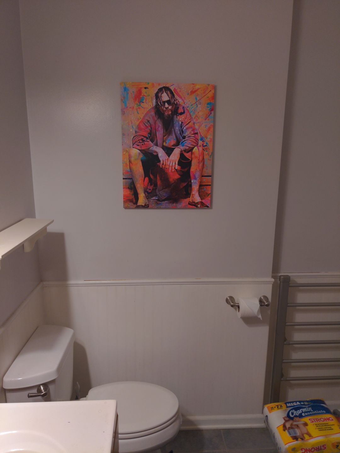 Customer photo review of Lebowski Toilet Colors Wall Art