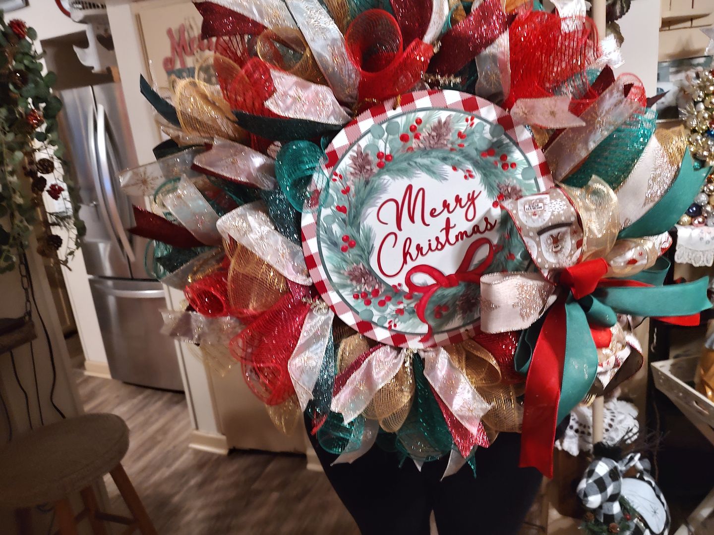 Customer photo review of Mounting Squares Bag of 100 - DECOE-002, attach a wreath sign, sign attachment