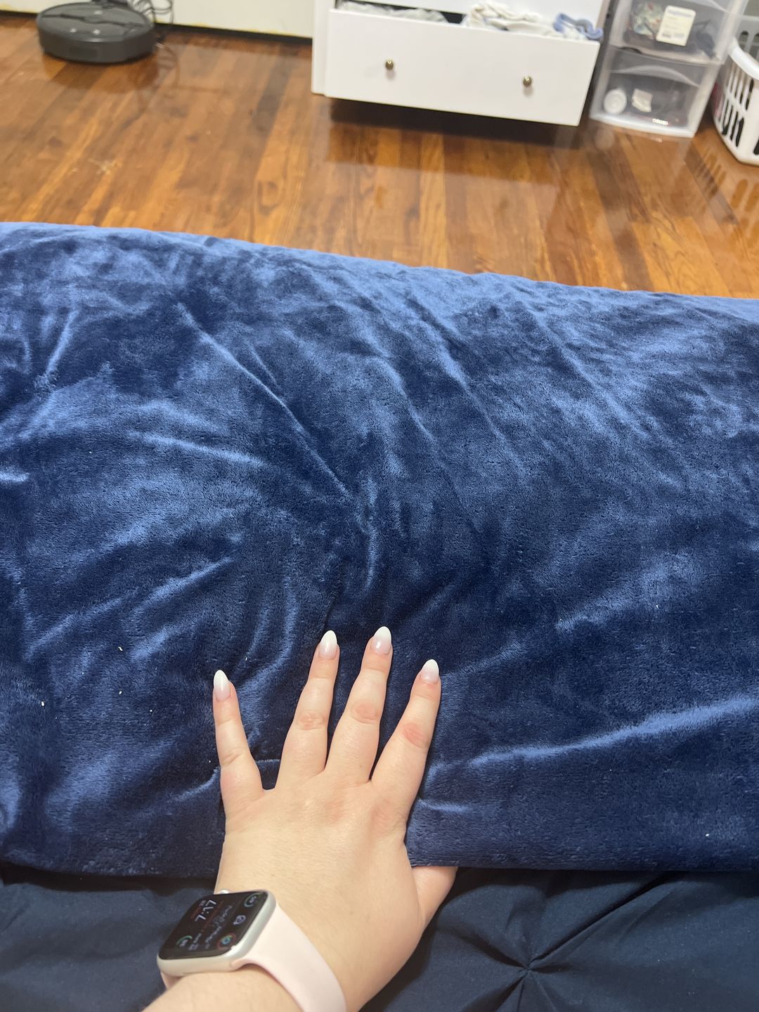 Customer photo review of BiggerBee Throw Blanket ~ Navy