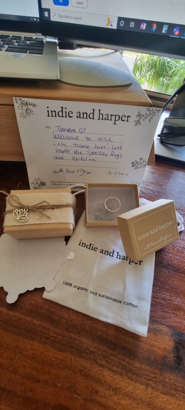 Customer photo review of Thin Silver Stacker Ring