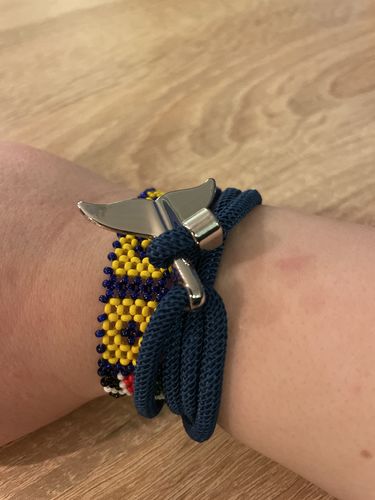 Customer photo review of "Whale" tracking bracelet