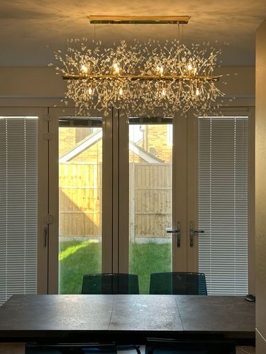 Customer photo review of Modern 12-Light Crystal Chandelier
