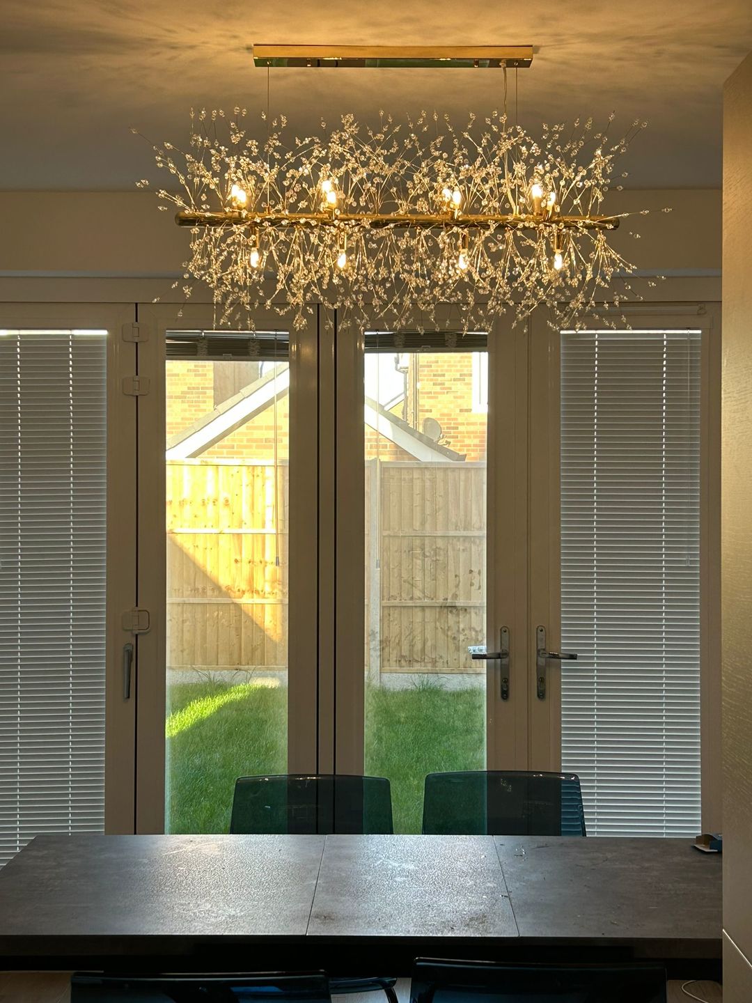 Customer photo review of Modern 12-Light Crystal Chandelier